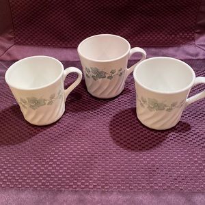 Set of 3 Vintage Corelle Callaway Teacups- Made in the USA